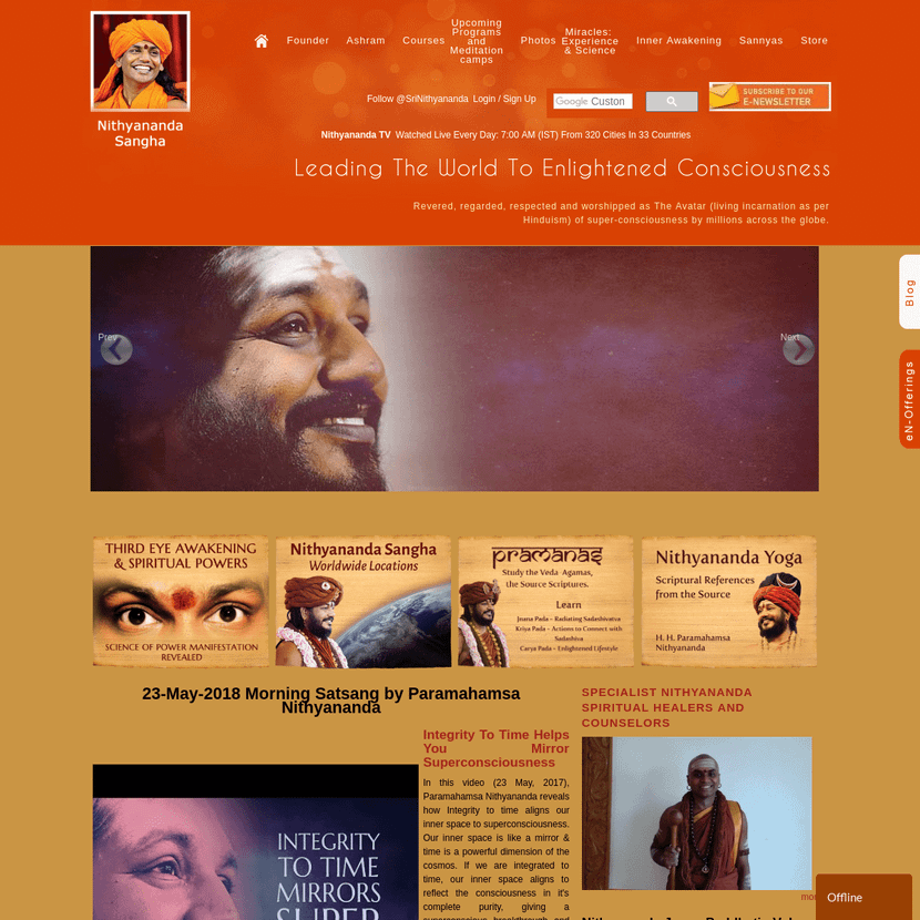 Trốn truy nã quốc tế, Paramhamsa Nityananda vẫn xuất hiện thường xuyên trên mạng Internet Trốn truy nã quốc tế, Paramhamsa Nityananda vẫn xuất hiện thường xuyên trên mạng Internet