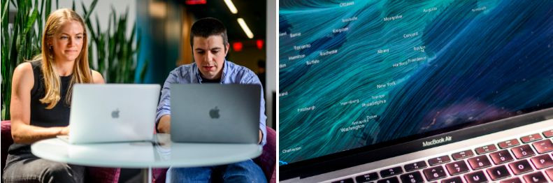 Hai chuyên gia Kate Duffy và Thomas Vandal làm việc mô hình trên dự báo thời tiết AI Zeus Hai chuyên gia Kate Duffy và Thomas Vandal làm việc mô hình trên dự báo thời tiết AI Zeus