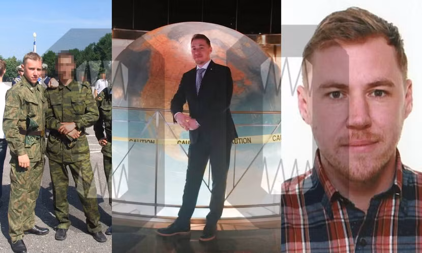 Sergey Vladimirovich Cherkasov trong bộ quân phục Nga (trái) và ảnh chân dung đăng trên mạng xã hội Telegram