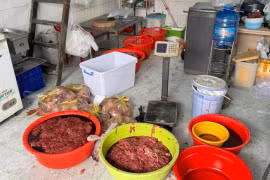 Triệt phá cơ sở sản xuất 65 tấn thịt bò giả, chứa hóa chất 