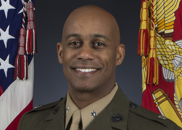 Trung tá Featherstone khi nhậm chức chỉ huy phi đoàn 225 hồi tháng 04-2019