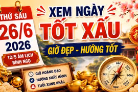 Lịch âm hôm nay 26/6/2026: Giờ hoàng đạo, tuổi xung khắc