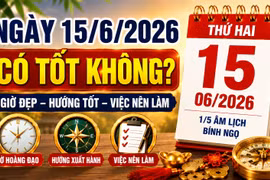 Lịch âm hôm nay 15/6/2026: Hướng tài lộc và các việc nên tránh