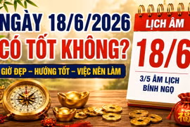Lịch âm hôm nay 18/6/2026: Những khung giờ may mắn giúp công việc hanh thông