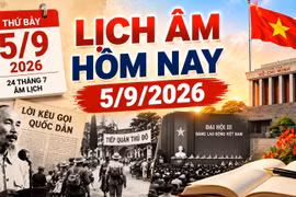 Lịch âm hôm nay 5/9/2026: Ngày 24 tháng 7 có gì đặc biệt?