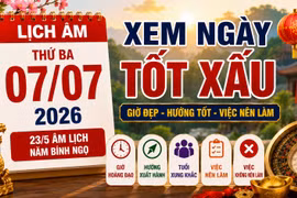 Lịch âm hôm nay 7/7/2026: Giờ đẹp, hướng tốt nên biết