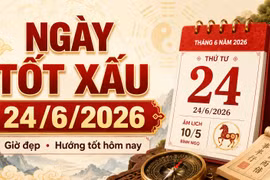 Lịch âm hôm nay 24/6/2026: Giờ đẹp, hướng tốt hôm nay