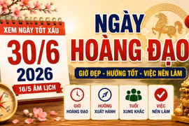 Lịch âm hôm nay 30/6/2026: Giờ hoàng đạo, tuổi xung khắc