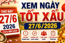 Lịch âm hôm nay 27/6/2026: Giờ đẹp, hướng tốt hôm nay