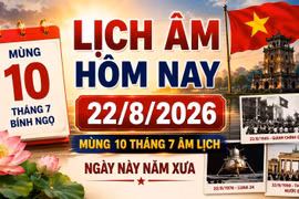 Lịch âm hôm nay 22/8/2026: Mùng 10 tháng 7 có gì đặc biệt?