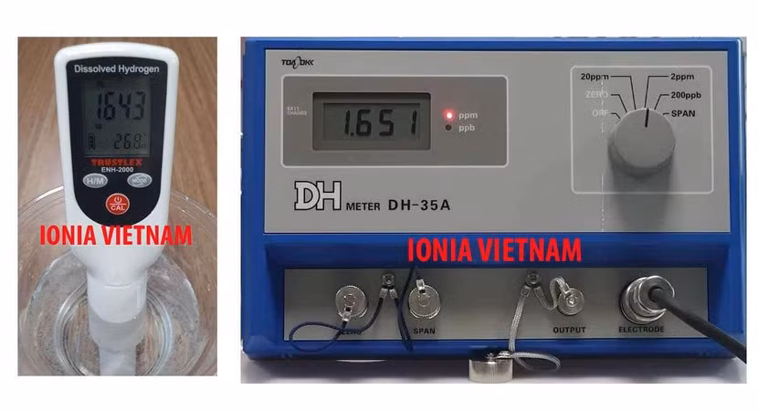 Chỉ số hydro ở nước kiềm 3 của máy lọc nước ion kiềm IONIA lên tới 1651ppb