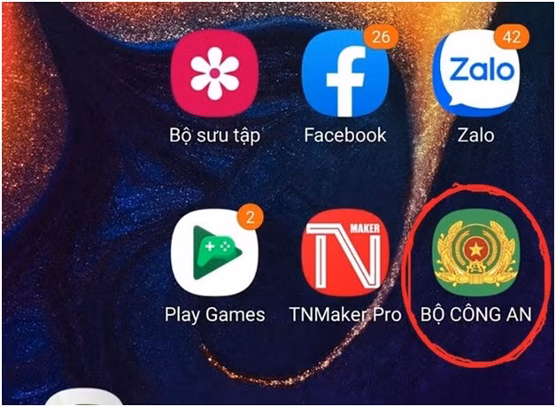 Phần mềm giả mạo mà bọn tội phạm yêu cầu chị T. cài đặt.