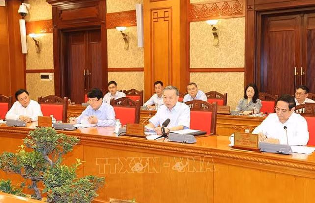 Tổng Bí thư, Chủ tịch nước Tô Lâm phát biểu kết luận. (Ảnh: Trí Dũng/TTXVN)