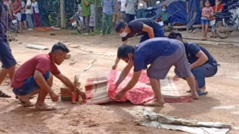Hiện trường vụ án (Ảnh: Báo Dân Việt)