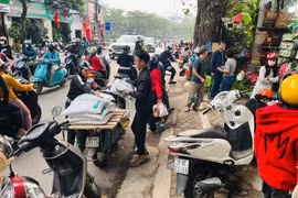Lấn chiếm vỉa hè, lòng đường trên phố Hoàng Hoa Thám giáp ranh 2 phường ở Hà Nội