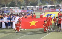Toàn cảnh lễ khai mạc giải bóng đá học sinh THPT Hà Nội 2022