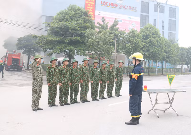Lực lượng quân đội tham gia diễn tập PCCCC và CNCH