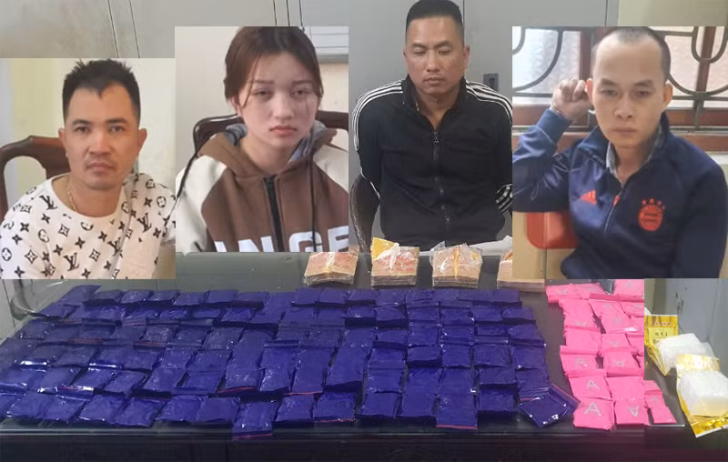 Các đối tượng và tang vật vụ á Các đối tượng và tang vật vụ á