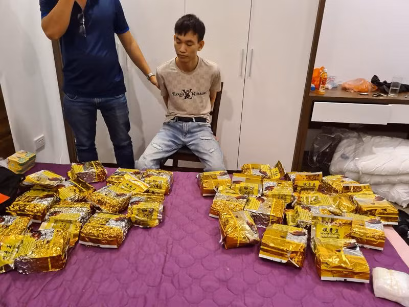 Đối tượng Nguyễn Như Lý cùng tang vật vụ án
