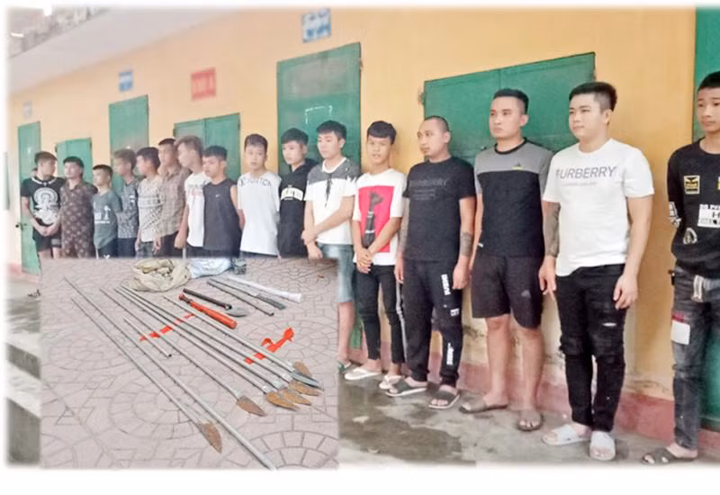 Nhóm đối tượng mang hung khí giải quyết mâu thuẫn bị Công an phát hiện, xử lý Nhóm đối tượng mang hung khí giải quyết mâu thuẫn bị Công an phát hiện, xử lý