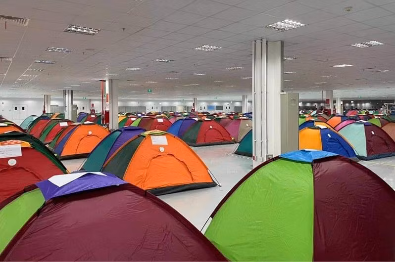 Tại Bắc Ninh, công nhân được thu xếp ở tại trong doanh nghiệp để đảm bảo an toàn phòng chống dịch