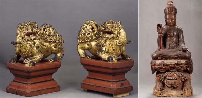 Những cổ vật đồ gỗ sơn son thếp vàng được trưng bày tại Bảo tàng Lịch sử Quốc gia Những cổ vật đồ gỗ sơn son thếp vàng được trưng bày tại Bảo tàng Lịch sử Quốc gia