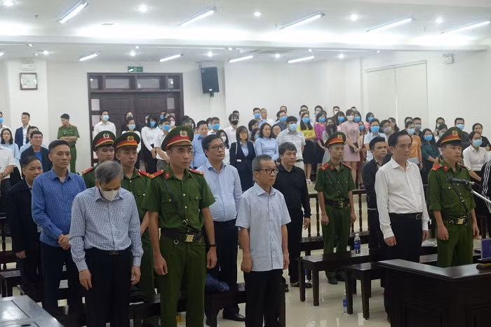 Các bị cáo bị đưa ra xét xử tại phiên tòa. Các bị cáo bị đưa ra xét xử tại phiên tòa.