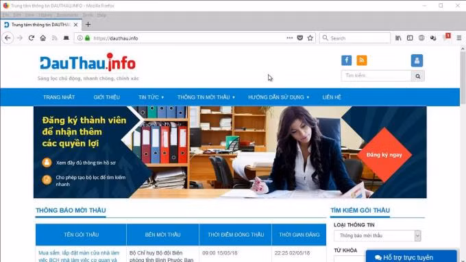 Trang thông tin điện tử dauthau.info vi phạm bị xử phạt 50 triệu đồng