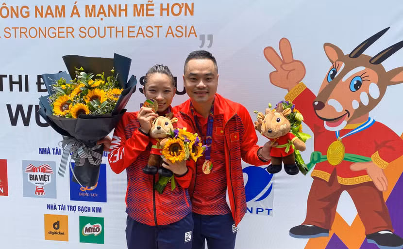 Các võ sỹ wushu Hà Nội góp 8/10 HCV của đội tuyển quốc gia tại SEA Games 31