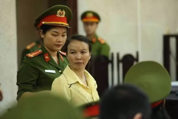 Bị cáo Trần Thị Hiền tại phiên tòa sơ thẩm.
