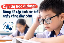 Cận thị học đường: Đừng để cặp kính của trẻ ngày càng dày cộm