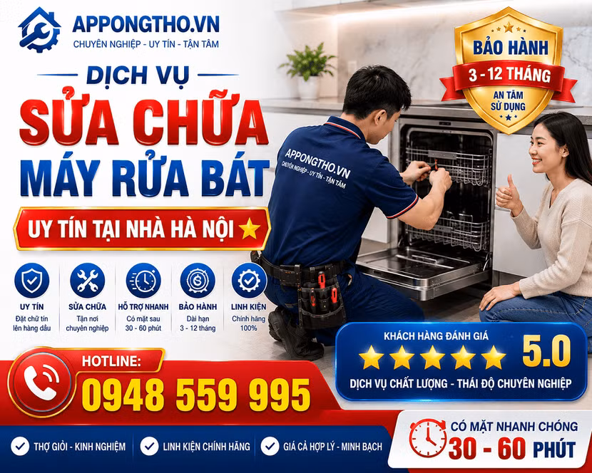 18 địa chỉ sửa máy rửa bát tại nhà Hà Nội uy tín, hỗ trợ 24/7 ảnh 4