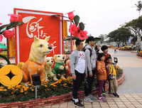 Nô nức rủ nhau dạo đường hoa bên sông Hàn đón Tết