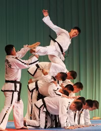 Hai miền Triều Tiên biểu diễn taekwondo chung