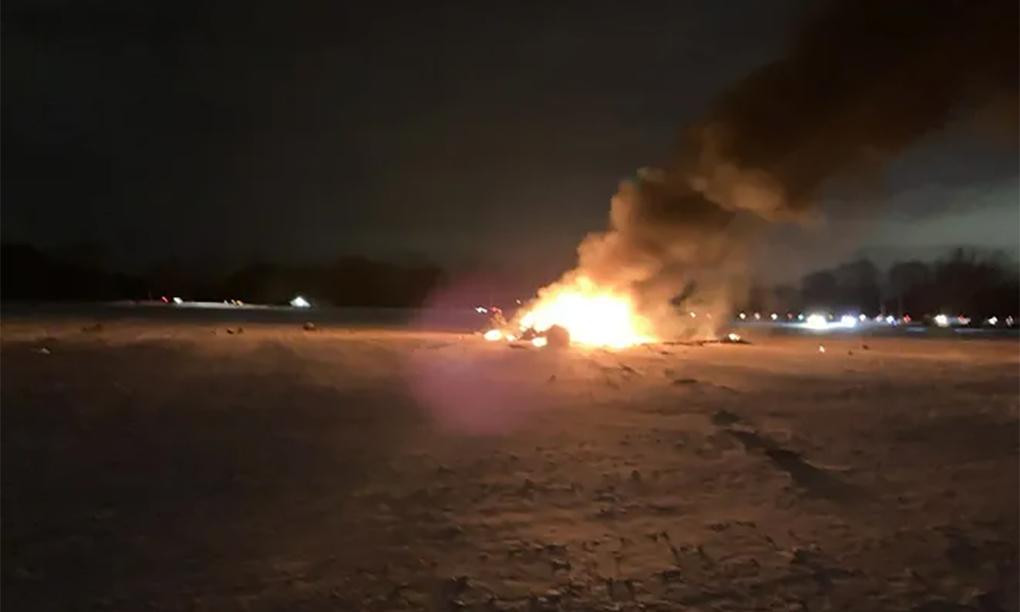 Hiện trường vụ rơi trực thăng quân sự của Vệ binh Quốc gia Mỹ