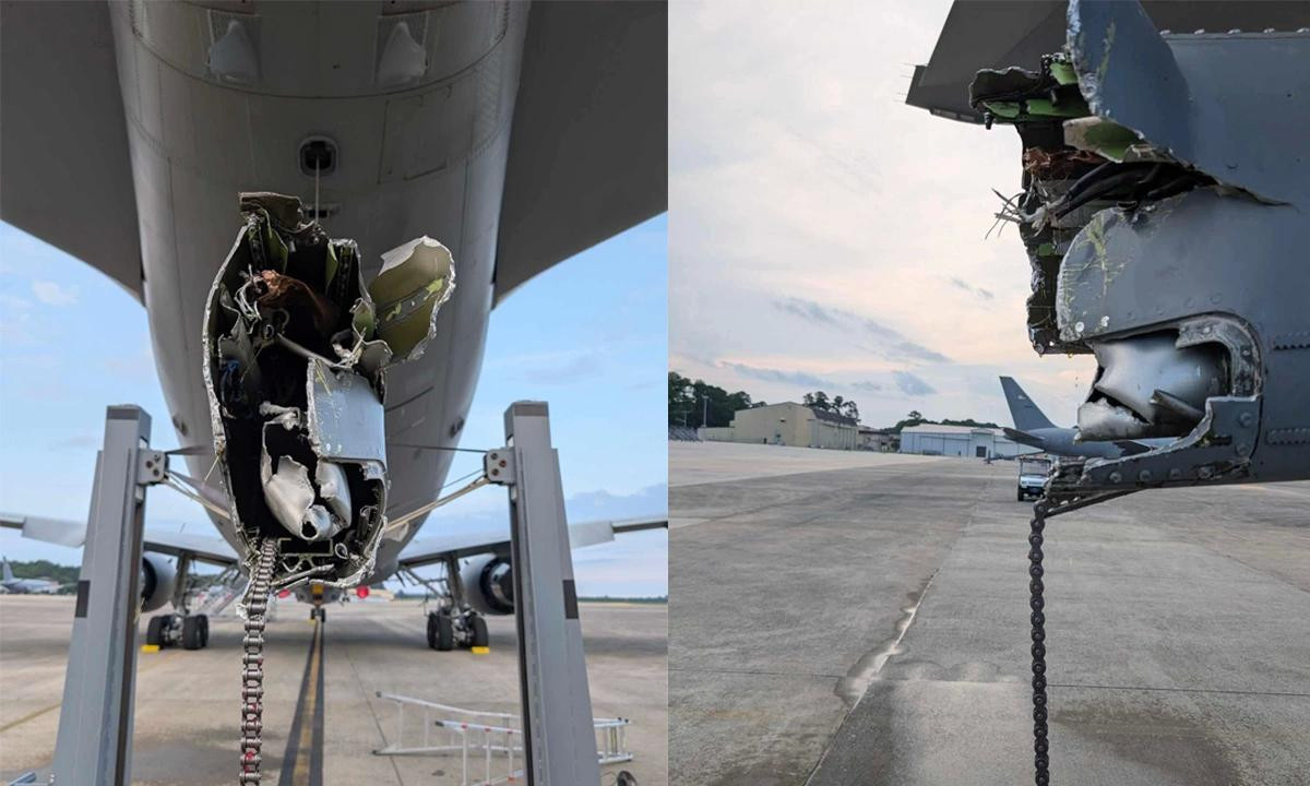 Cần tiếp dầu của máy bay KC-46 trong bức ảnh công bố hôm 14/7.