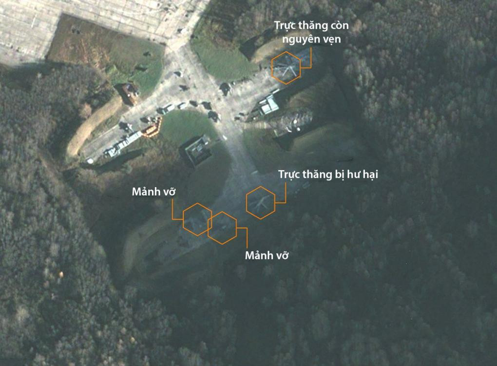 Ảnh vệ tinh thiệt hại tại căn cứ không quân Veretye của Nga sau vụ nổ