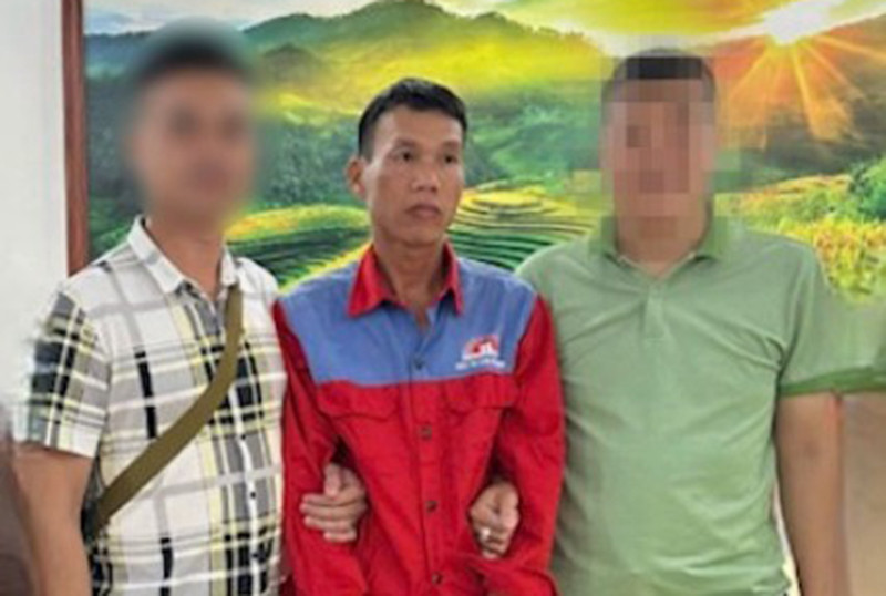 Trần Văn Luyến tại thời điểm bị các trinh sát Phòng Cảnh sát hình sự Công an tỉnh Lạng Sơn bắt giữ