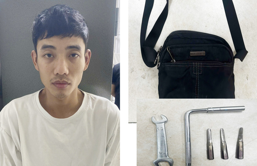 Đối tượng Nguyễn Tiến Thành và tang vật vụ án Đối tượng Nguyễn Tiến Thành và tang vật vụ án