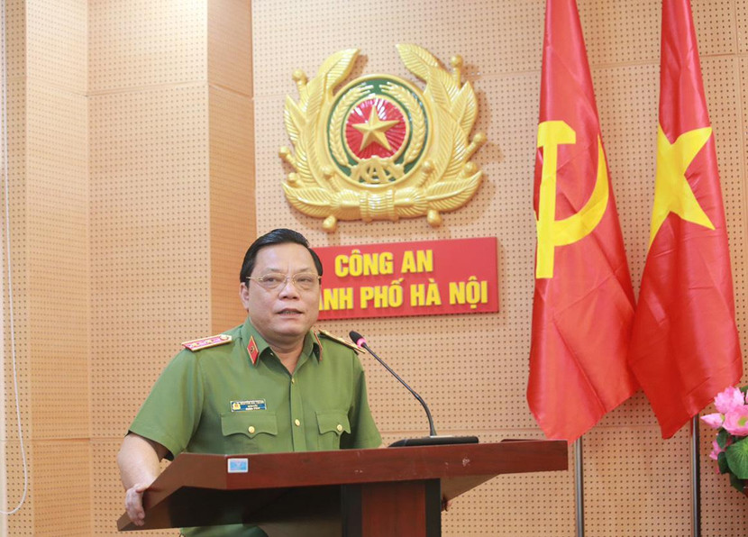 Trung tướng Nguyễn Hải Trung - Ủy viên Ban Thường vụ Thành ủy, Bí thư Đảng ủy, Giám đốc CATP Hà Nội phát biểu chỉ đạo hội nghị Trung tướng Nguyễn Hải Trung - Ủy viên Ban Thường vụ Thành ủy, Bí thư Đảng ủy, Giám đốc CATP Hà Nội phát biểu chỉ đạo hội nghị