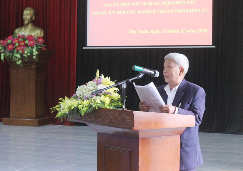 Cử tri Hoàng Ngọc Tắc, Chủ tịch Hội người cao tuổi xã Thọ Xuân nêu kiến nghị về chính sách dành cho người cao tuổi Cử tri Hoàng Ngọc Tắc, Chủ tịch Hội người cao tuổi xã Thọ Xuân nêu kiến nghị về chính sách dành cho người cao tuổi