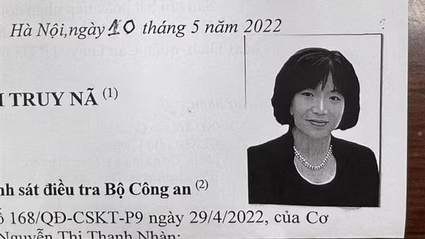 Lệnh truy nã bị can Nguyễn Thị Thanh Nhàn của Cơ quan CSĐT Bộ Công an Lệnh truy nã bị can Nguyễn Thị Thanh Nhàn của Cơ quan CSĐT Bộ Công an