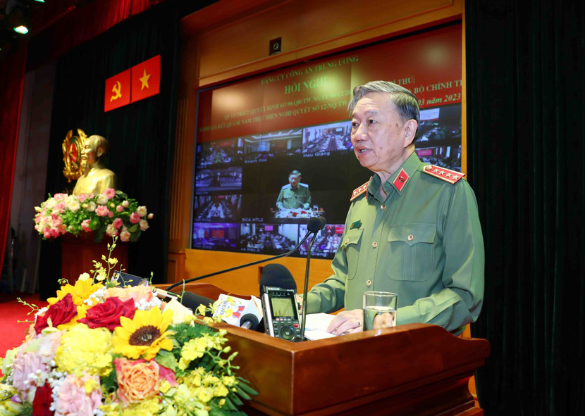 Đại tướng Tô Lâm, Ủy viên Bộ Chính trị, Bí thư Đảng ủy Công an Trung ương, Bộ trưởng Bộ Công an chủ trì Hội nghị