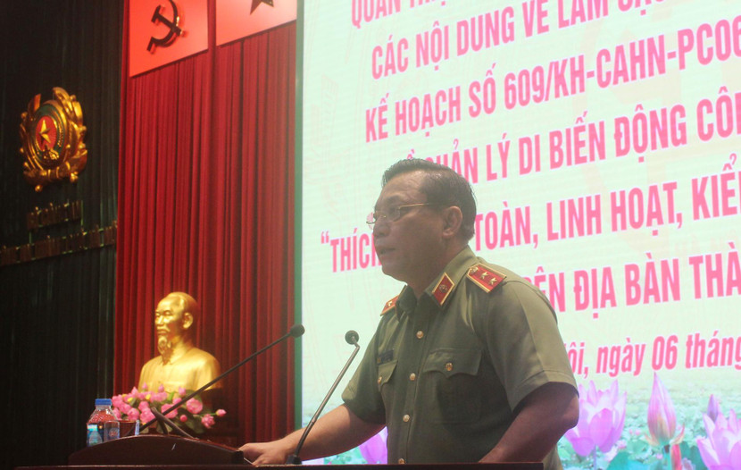 Trung tướng Nguyễn Hải Trung, Giám đốc CATP chỉ đạo tại Hội nghị