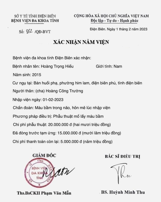 Giấy xác nhận nằm viện bị làm giả với nhiều thông tin không đúng sự thật