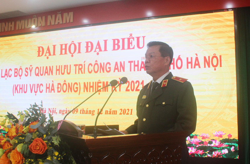 Thiếu tướng Đào Thanh Hải, Phó Bí thư Đảng ủy, Phó Giám đốc CATP phát biểu ý kiến chỉ đạo tại Đại hội Thiếu tướng Đào Thanh Hải, Phó Bí thư Đảng ủy, Phó Giám đốc CATP phát biểu ý kiến chỉ đạo tại Đại hội