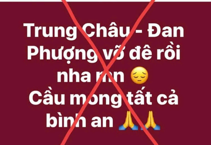 Thông tin sai sự thật được chị P đăng tải trên mạng xã hội