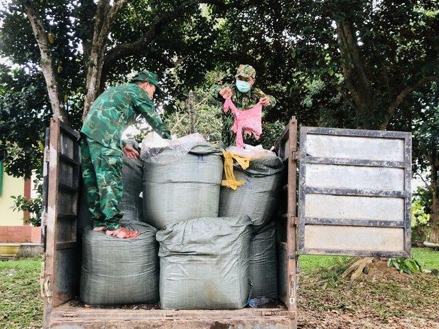 2,5 tấn nội tạng bẩn bị lực lượng BĐBP Quảng Trị phát hiện, thu giữ