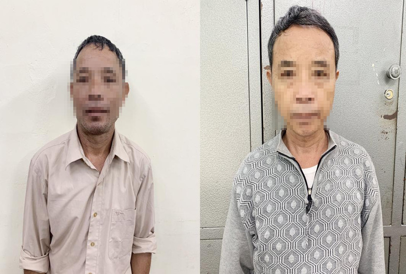 2 người đàn ông bị CAH Mỹ Đức và Phòng CSHS phối hợp xử phạt do có hành vi chèo kéo du khách gây mất an ninh trật tự