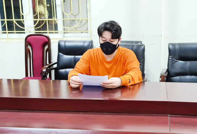 Kim Changhoon xin đầu thú tại CAQ Nam Từ Liêm